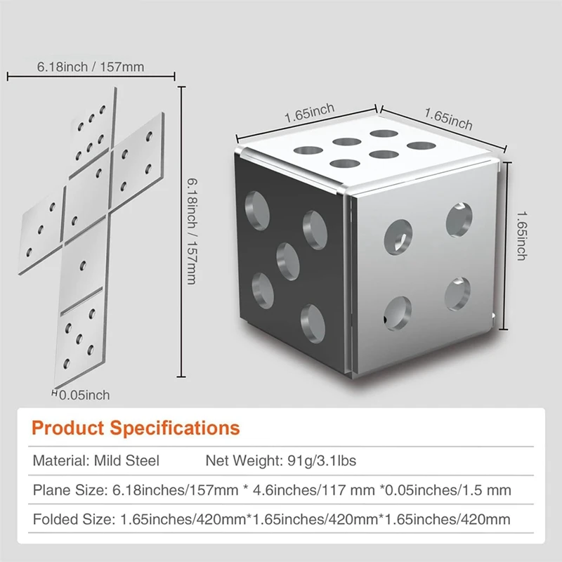 Welding Kit Dice Welding Coupons, 16 Gauge Plate, DIY Square 1 PC, Mild Steel 2Piece