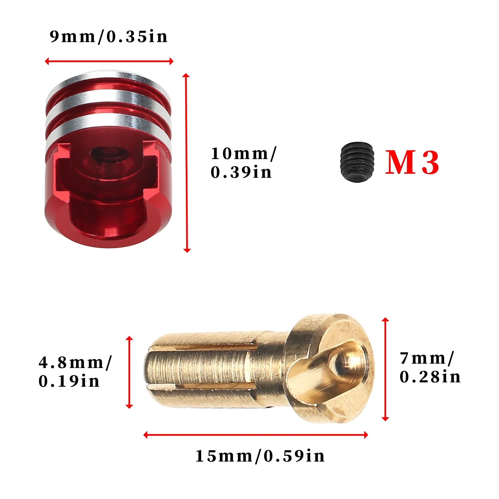 Jeu De Dissipateurs Thermiques Métalliques 4mm/5mm Pour Voiture RC - Bouchons Poignées - Neuf