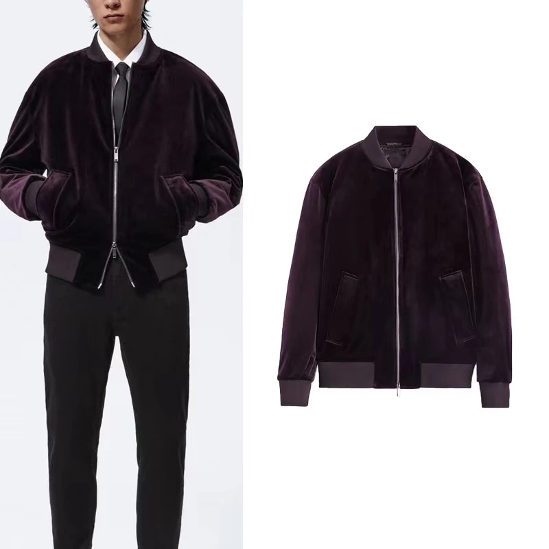 

Solid Warm Spring Parkas Coat Fashion Zipper Jacket Long Sleeve Casual Pockets Outwears Stand Collar Plush Baseball Uniform