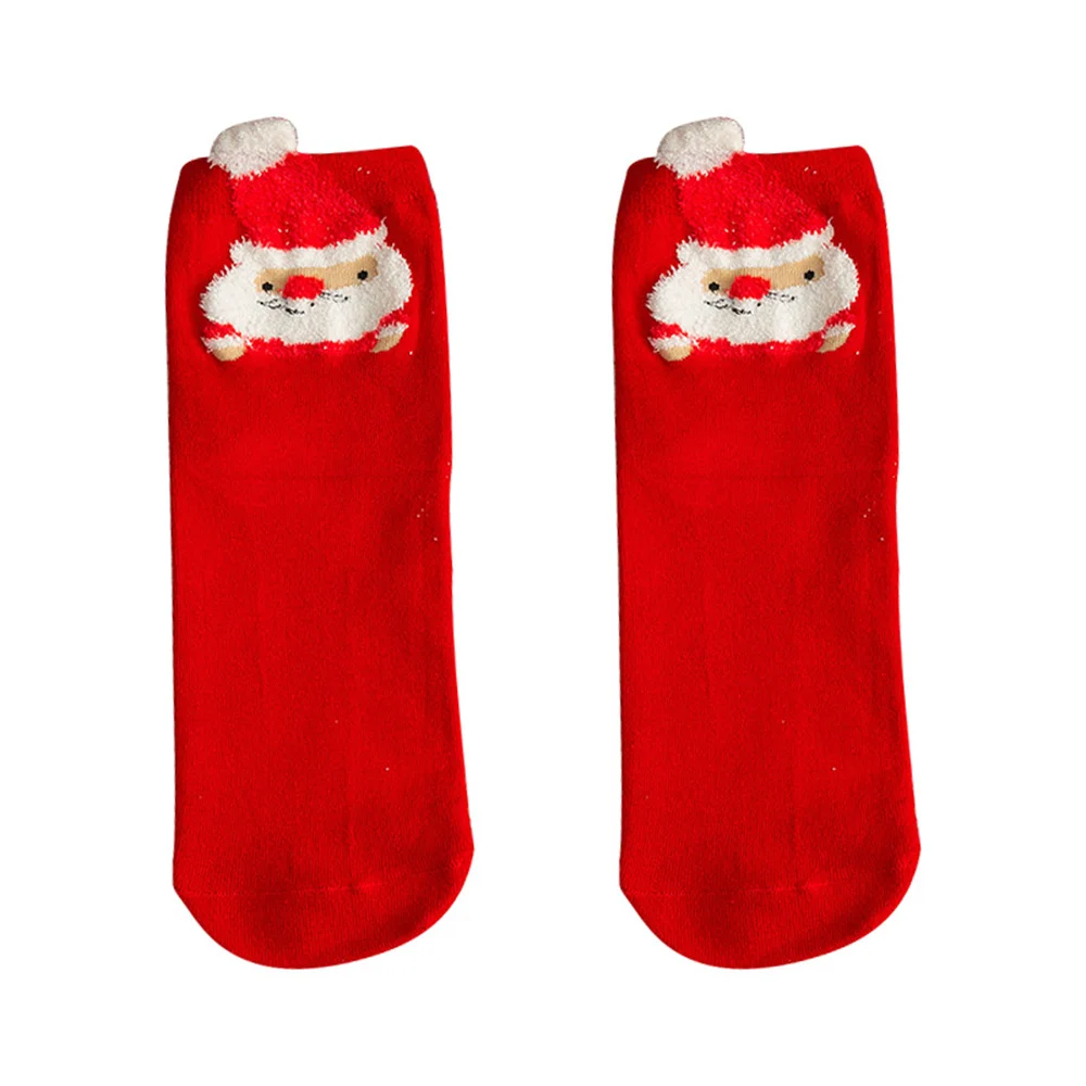 Calcetines de Navidad para mujer y niña, medias de tubo medio cálidas de invierno, calcetines de algodón de dibujos animados para pareja, regalos de Navidad de Año Nuevo, 1 par