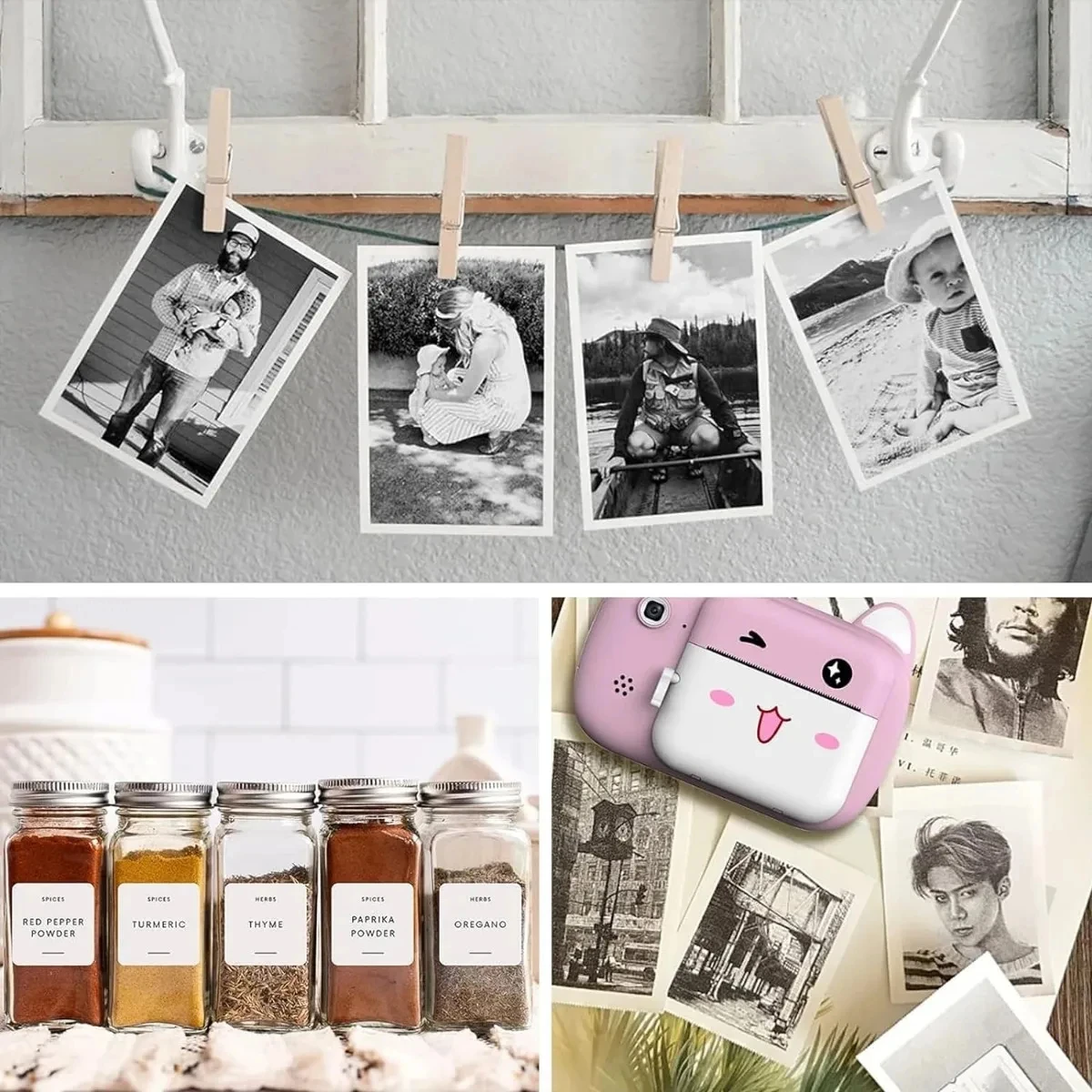 Thermal Sticker Paper Self-adhesive Printer Paper Photo Printer Labels For Photos Notes 5.7 x 2.5cm,20PCS Mini Printer Paper