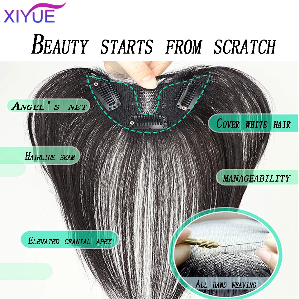 XIYUE Wig Women's Upgraded Angel Bottom Mesh Shaping Eight Character Bangs Fluffy Hair Increase Fake Bangs