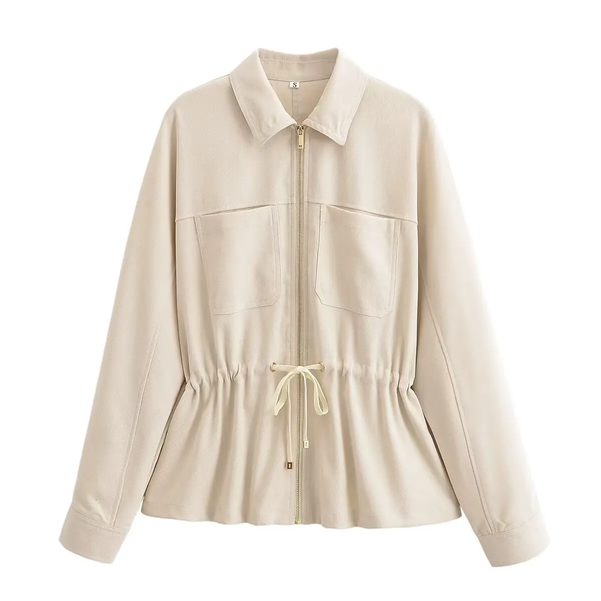 Women Spring Autumn Solid Coat Female Casual Lace-Up Short Outwear Lady Drawstring Slim Coat Fashion Elegant Jackets Streetwear