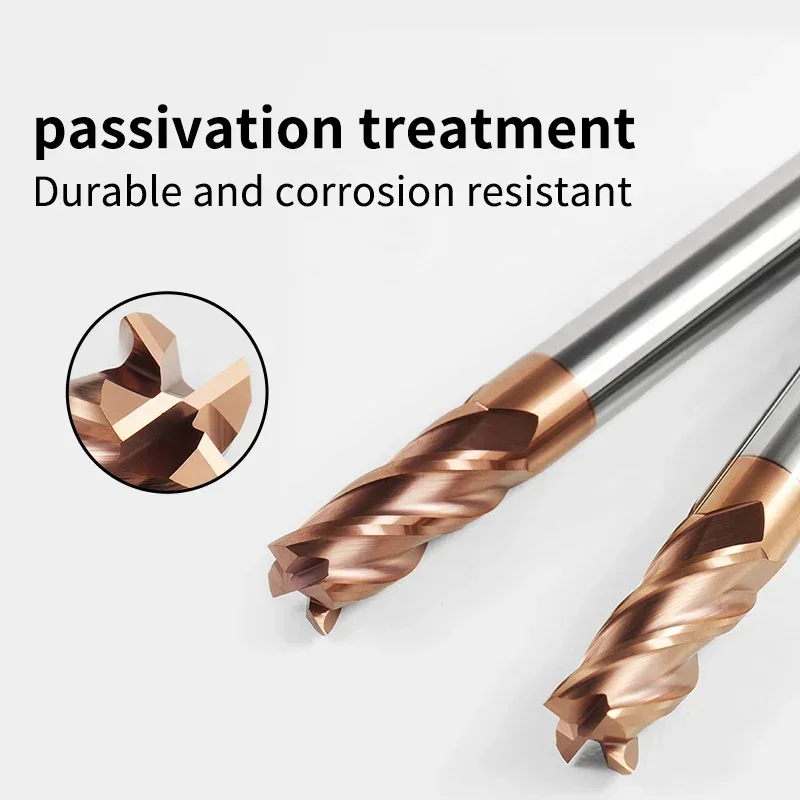 Carbide End Mill HRC55 Carbide End Mill 4Flutes Metal Steel Tungsten Milling Cutter Alloy Coating Cutting Tool CNC Maching 1 2 3 4 5 6 7 8 9-20MM