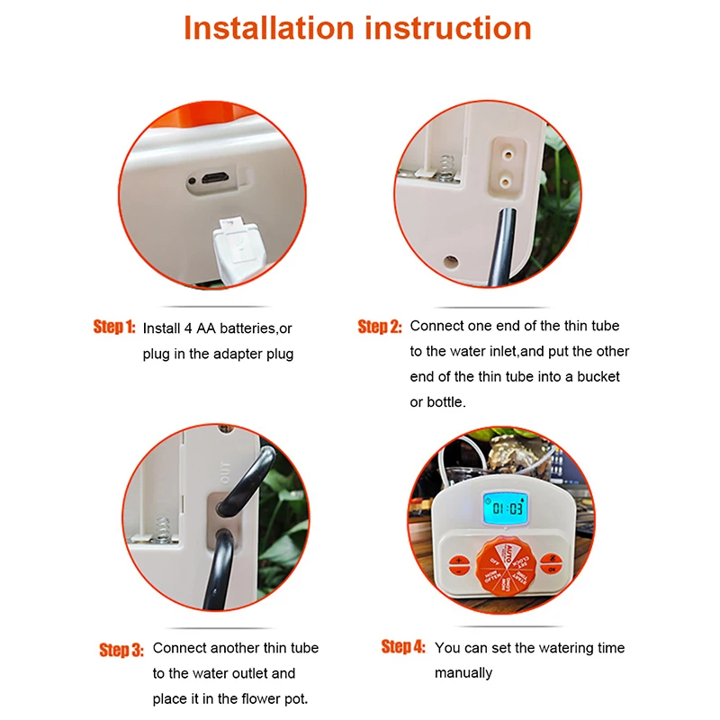 Indoor Plants Automatic Watering Controller  LCD Digital Display  Irrigation System Programmable Watering Timer for Garden 5