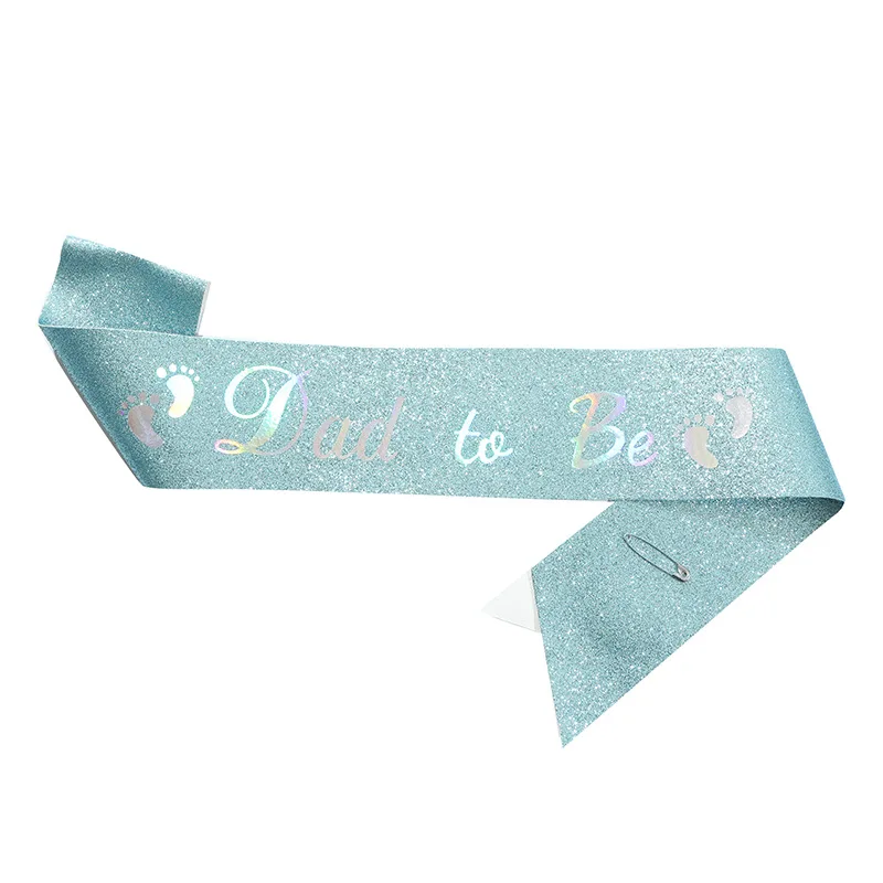 Glitter Satin Sash Set for Expectant Parents - Baby Shower & Gender Reveal Party Decoration