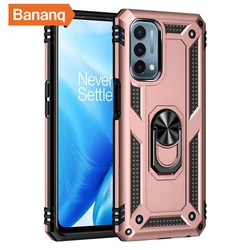Bananq Shockproof Armor Metal Ring Stand Cover with Magnetic Car Holder for One Plus 7 Pro (Rose Gold)