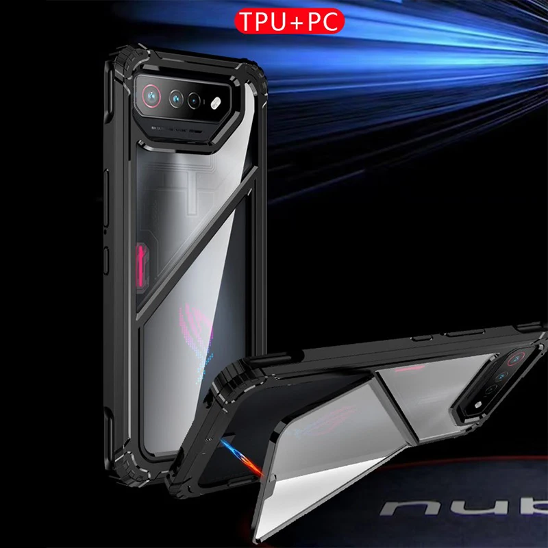 Custodia Antiurto Con Cuscino D'Aria Per Asus Rog Phone 7 Ultimate 5G Airbag Cover Posteriore In Silicone Tpu Trasparente Per Asus Rog Phone 7 Ultimat
