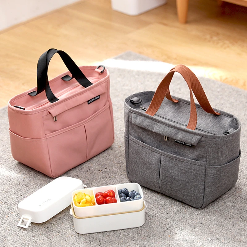 

Thickened Oxford Cloth Thermal Lunch Bag Ice Pack Insulated Picnic Bags for Girls Shoulder Bag to Work Travel Outdoor 2023