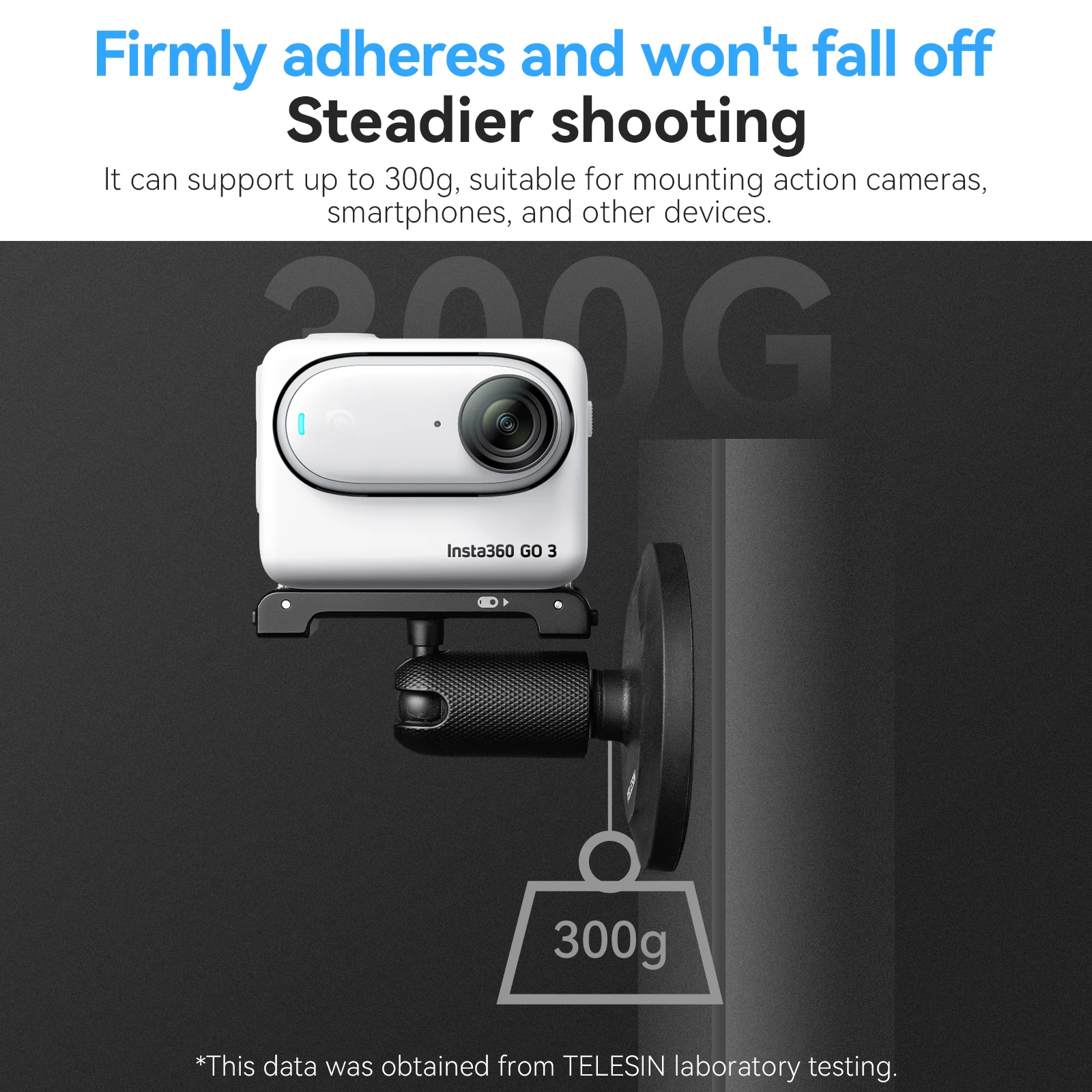 Telesin-suporte de Sucção Magnética para Insta360 G03 Suporte de Câmera de Ação Suporte Base Go3 Acessórios - Image 3