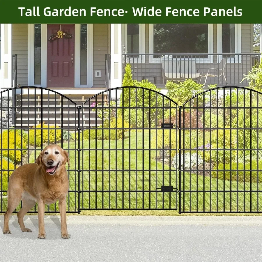 Metal Outdoor Garden Gate and Fence Set