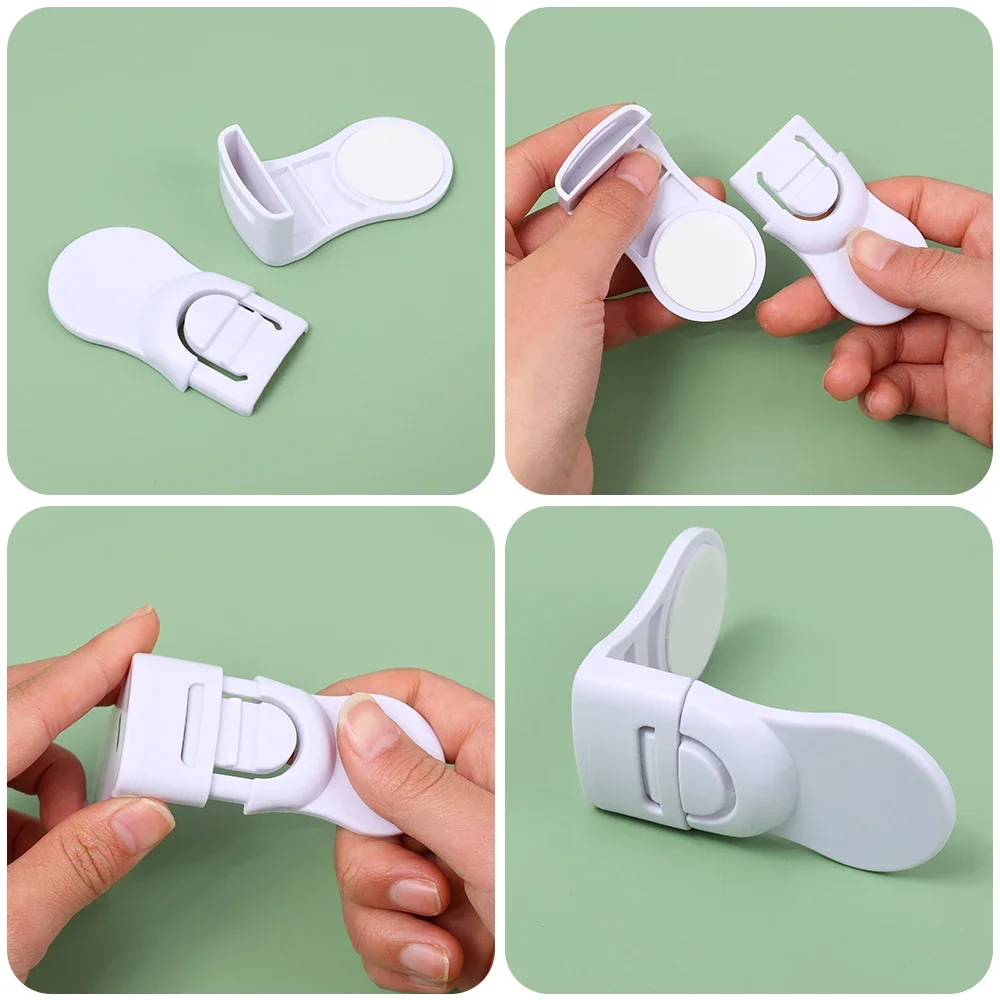 Baby Multifunctional Safety Locks Anti-opening Cabinet Open Glass Cabinet Safe Lock Anti-clip Hand Door Lock Fixing Clips 1-5pcs