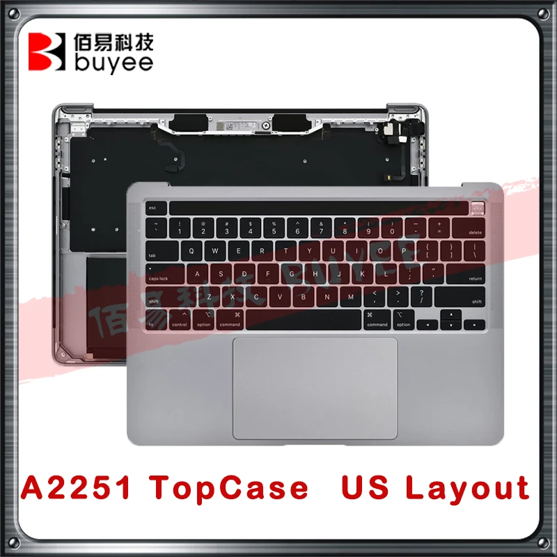 

Original 99New For MacBook Pro Retina 13" A2251 Palmrest TopCase + US Keyboard Trackpad Touchbar Battery Top Case Assembly Grey