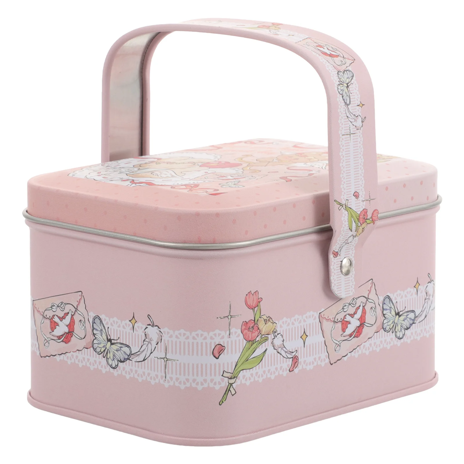 

Small Storage Tin Box Mini Metal Treasure Tea Container Decorative Keepsake Case Lid Tin Baking Cake Container Snack Biscuit