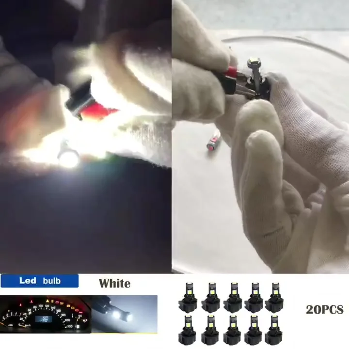 Ampoules LED T5 Blanc Pour Tableau De Bord Voiture - Lot De 10, 12V, Puce 3014, Remplacement Facile