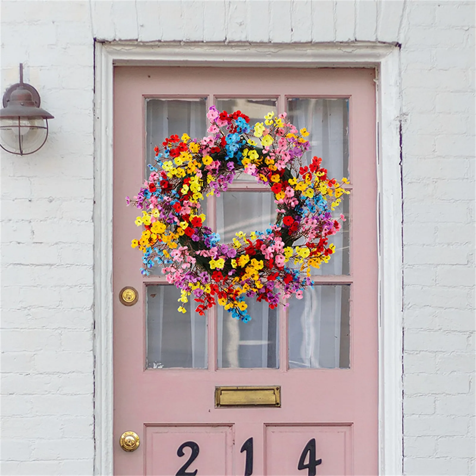 

Summer Colorful Flower Ring Spring Flower Ring Door Hanging Flower Front Door Flower Ring Window Hanging Wreath Embellishments