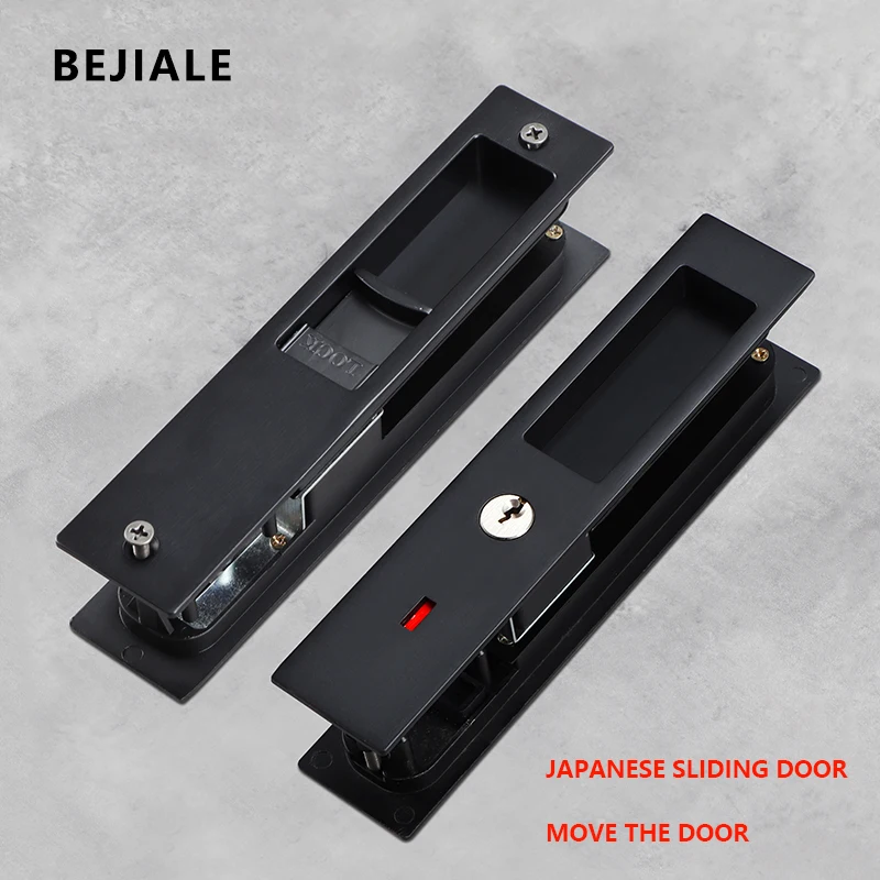 Sliding Door, Interior Sliding Door, Built-in, Hidden Handle, Bathroom, Kitchen, Wooden Hook And Lock Handle