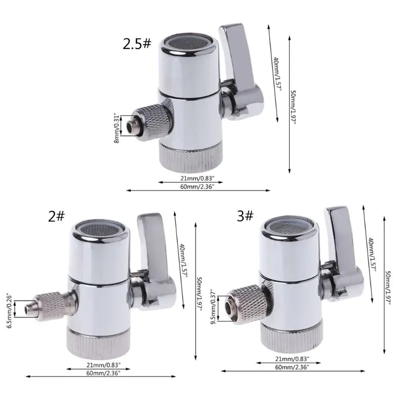 

Water Filter Faucet Diverter for Valve Ro System 1/4" 2.5/8" 3/8" Tube Connector