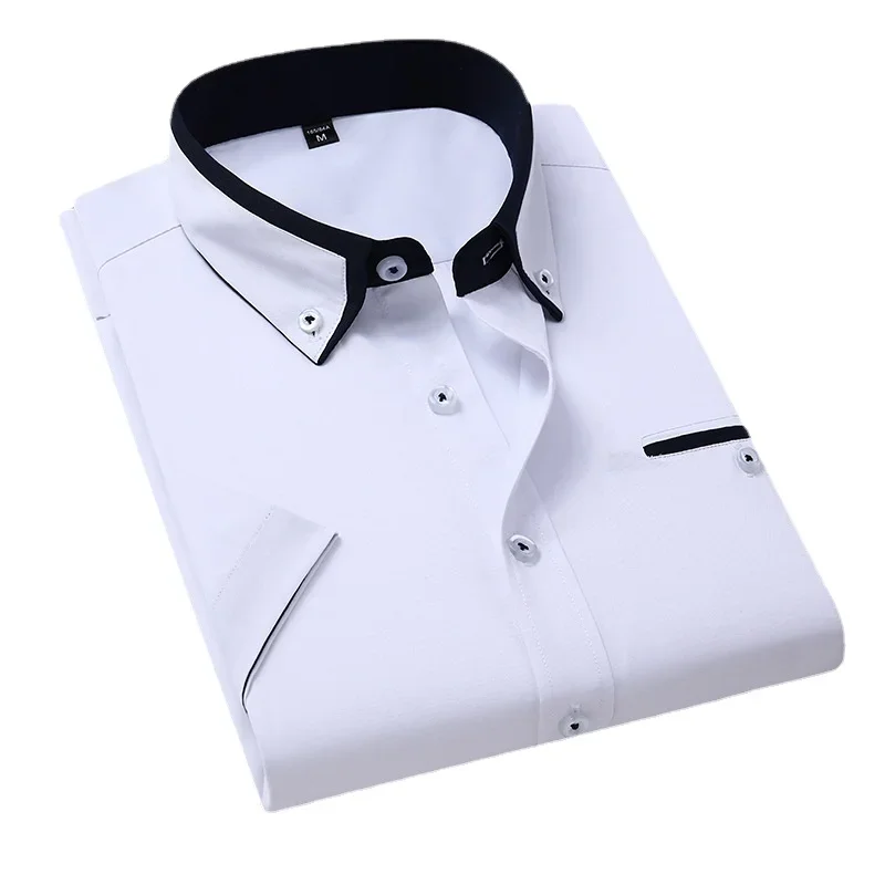Cotton Shirt Men Hawaiian Shirt Men's Summer Short Sleeve Printed Dress Shirts Comfortable Button-down Collar Standard-fit Casual Blouse Tops Shirt