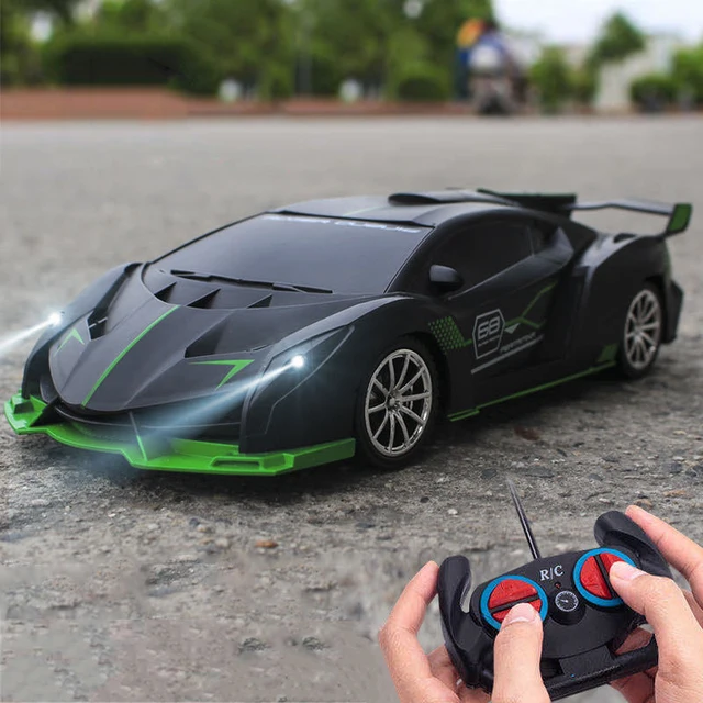 1:18 4 Channels RC Car With Led Light 2.4G Radio Remote Control Cars Sports Car High-speed Drift Car Boys Toys For Children 30M