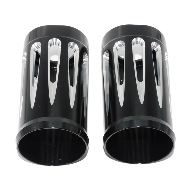NicMachine CNC Billet Aluminum 49mm Fork Slider Boots For Harley Touring (Chrome) - FLHR, FLTR, FLTRX - View #10