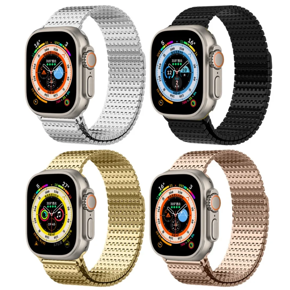 Stainless steel Strap for Apple Watch Band Ultra 49mm 45mm 41mm 44mm 40mm 42mm 38mm Magnetic Loop Bracelet iWatch 8 7 6 5 4 3 SE