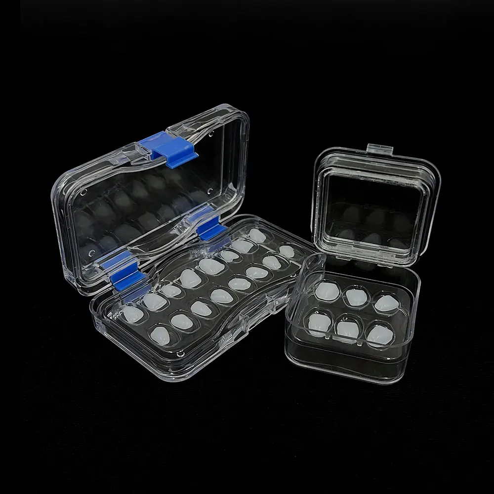 

Denture Tooth Box With Film 6/16 Holes Dental Storage Membrane Tooth Box Dentist Materials