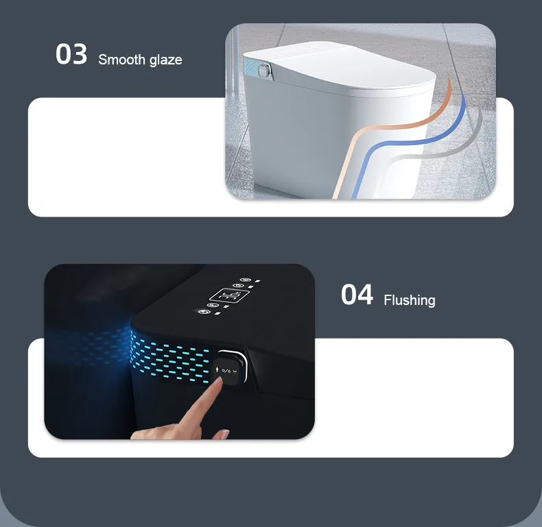 Bathroom Floor Mounted Auto Sensor Flush WC Intelligent Toilet One Piece Smart Toilet Ceramic