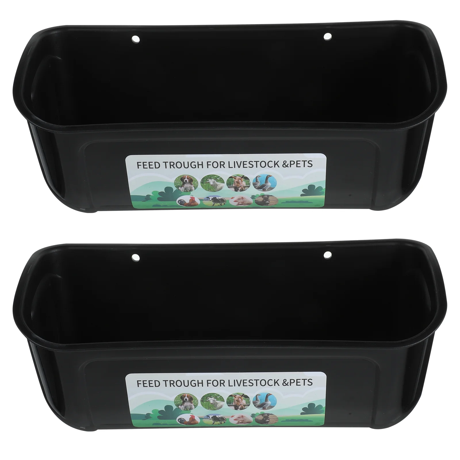 

2Pcs Large Capacity Poultry Feeder Convenient Poultry Feeding Food Container Feeding Trough