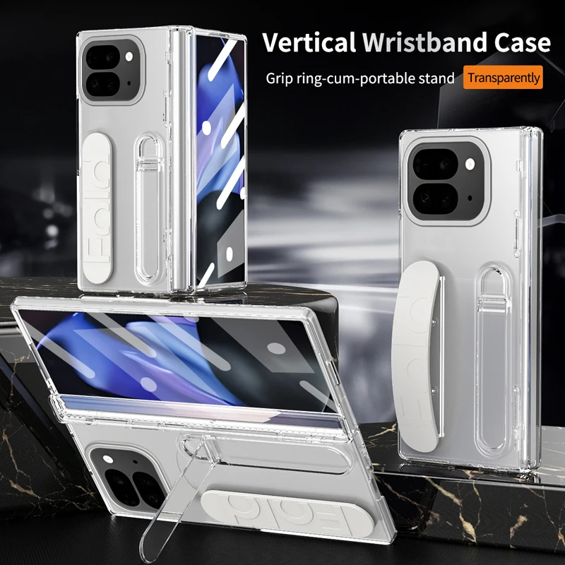 Luxury PU Leather Case with Wristband and Screen Protector