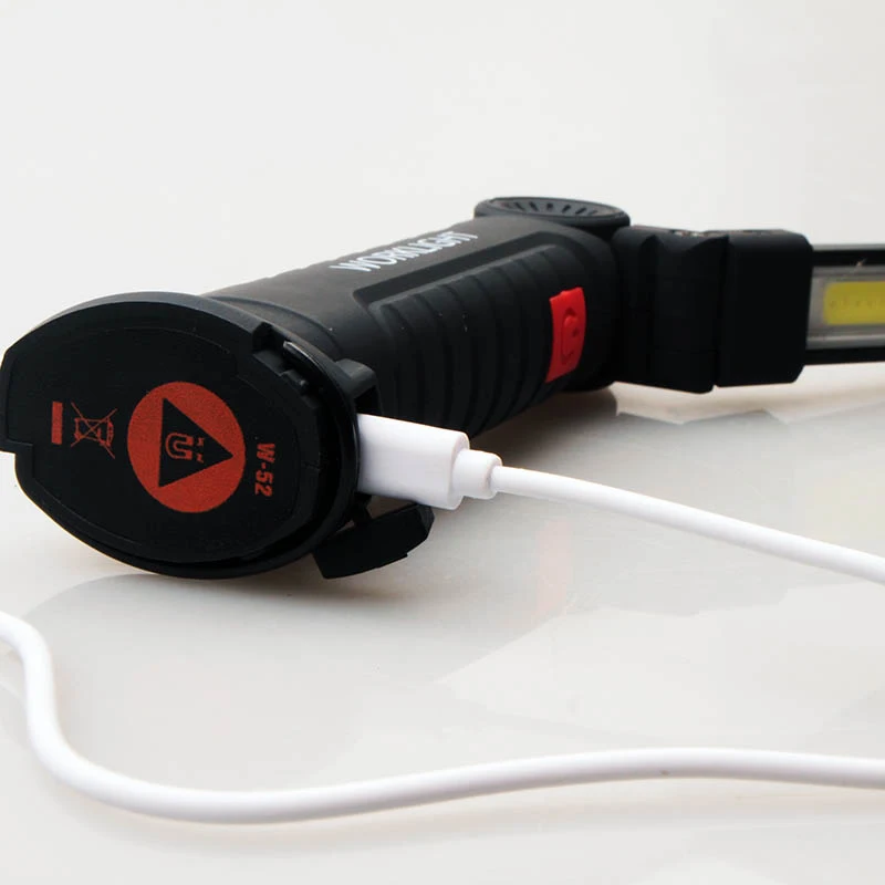 USB Rechargeable Portable COB LED Flashlight Work Light Magnetic Lanterna Hanging Lamp With Built-in Battery Lamp Torch Tool