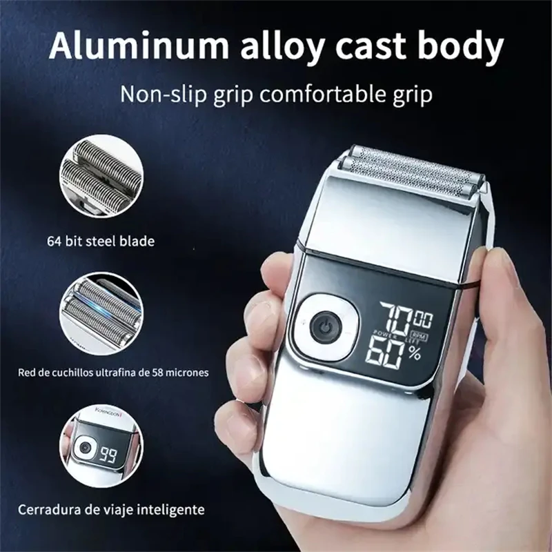 Xiaomi Komingdon 2 in 1 Full Metal Foil Reciprocating Face Beard Bald Head Trimmer Cordless Rechargeable Men's Electric Shaver 6