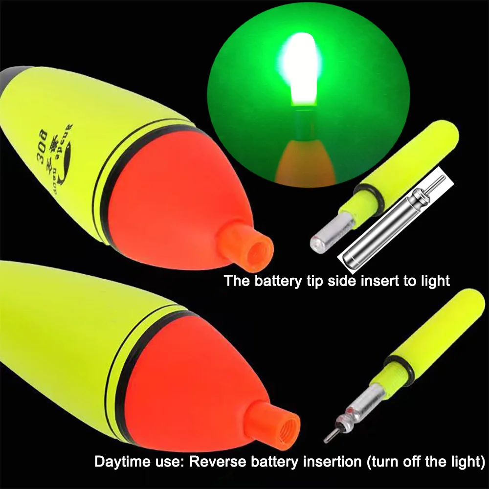Fishing Float Light 5g 100g Buoyancy EVA USB Charger CR425 Battery Lamp Tackle Ocean Rock Pesca Gear Day Night LED Vertical Buoy