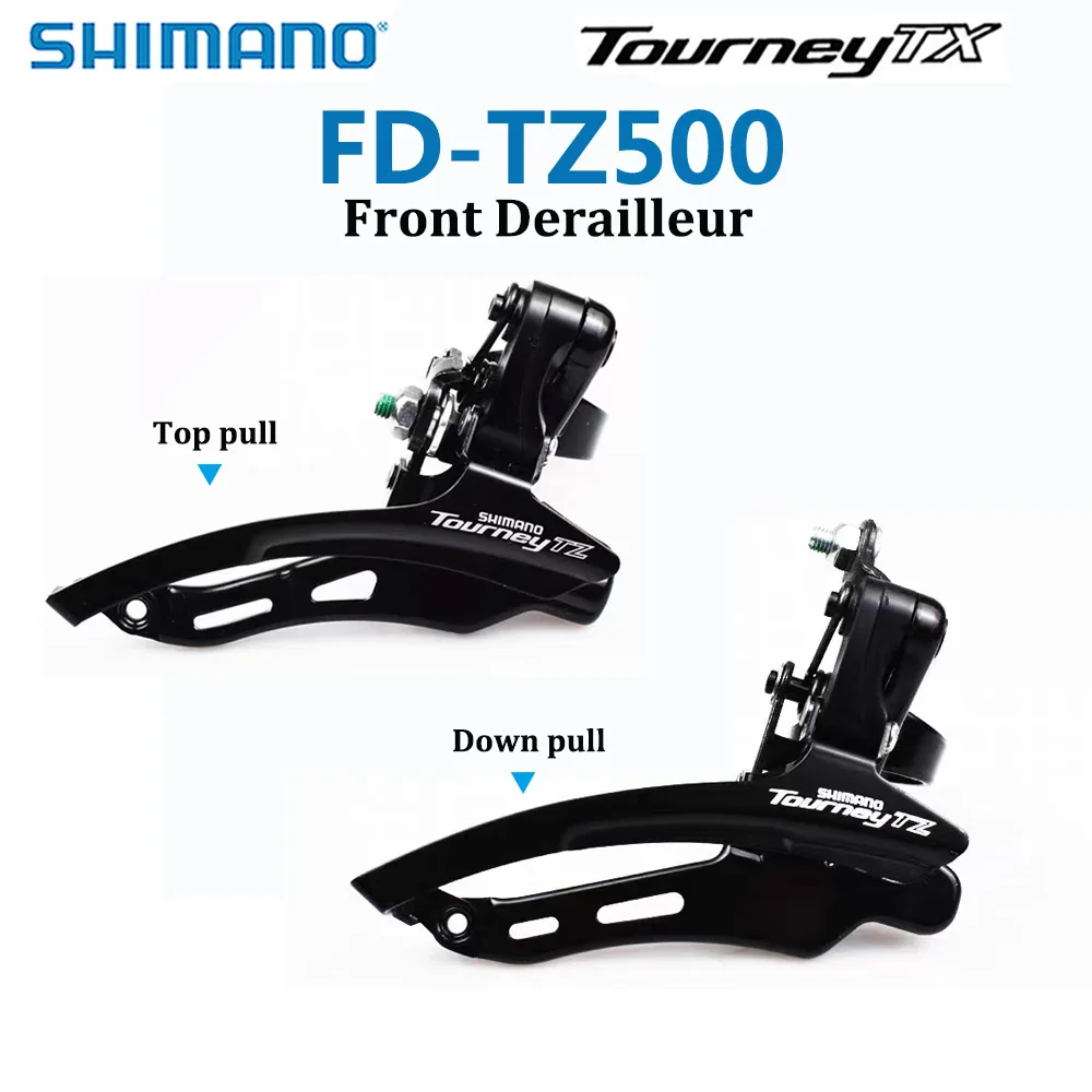 Deragliatore Anteriore Shimano Tourney TZ500 – 6 Velocità – Fissaggio 31,8 Mm – Doppia Corona