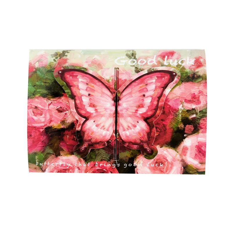 4pcs 3D Butterfly Card Pop-Up Greeting Cards Marry Christmas Greeting Card Kids Gift Memorial Day Cards Birthday