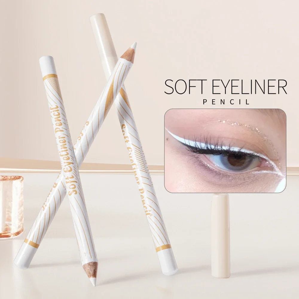 Matte White Eyeliner Pen Lying Silkworm Pencil Brighten Corners Of The Eyes Ultra-thin Waterproof Pigment Smooth Eyeshadow Stick 4