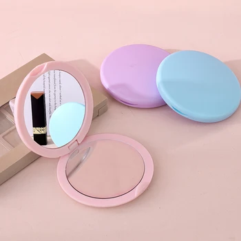 Double-Sided Small Mirror Round Folding Travel Makeup Mirror Oval Handheld Mirror Portable for Handbag Purse Pocket