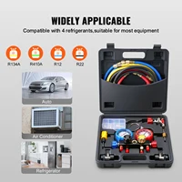 SucceBuy 4 Way AC Gauge-AC Manifold Gauge Set with 5ft Hoses for R134A/R22/R12/R410A Work on Car Freon Charging and Evacuation - Image 3