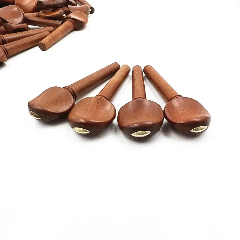 1sets 4pcs 4/4 Violin jujube Pegs String Accessory Bronze Copper Fitting Stradivarius