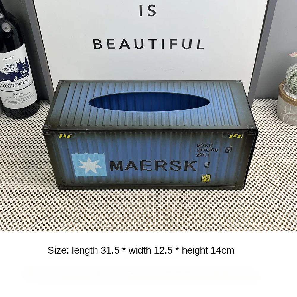 Retro Industrial Style Container Tissue Box Home Living Room Iron Creative Desktop Decoration Restaurant Paper Box Decoration 6