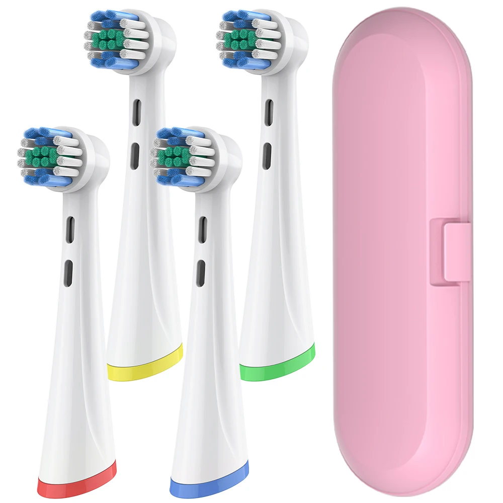 교체용 브러시 헤드 4개 및 칫솔 여행용 케이스, 오랄비 iO 2/3/4/5/6/7/8/..