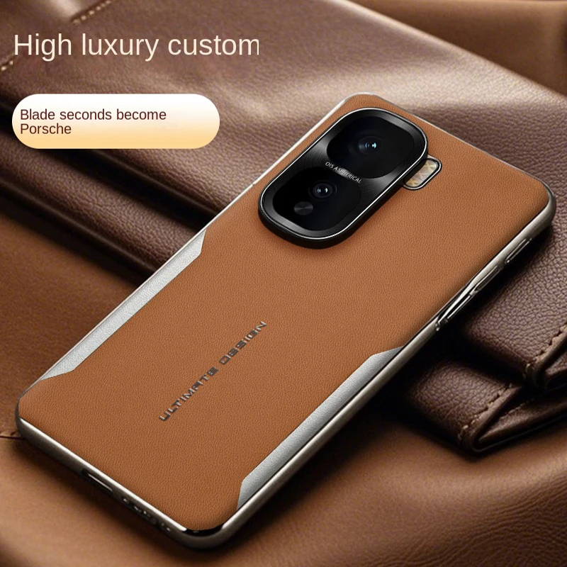 Electroplating Color-Blocked Leather Shockproof Phone Case