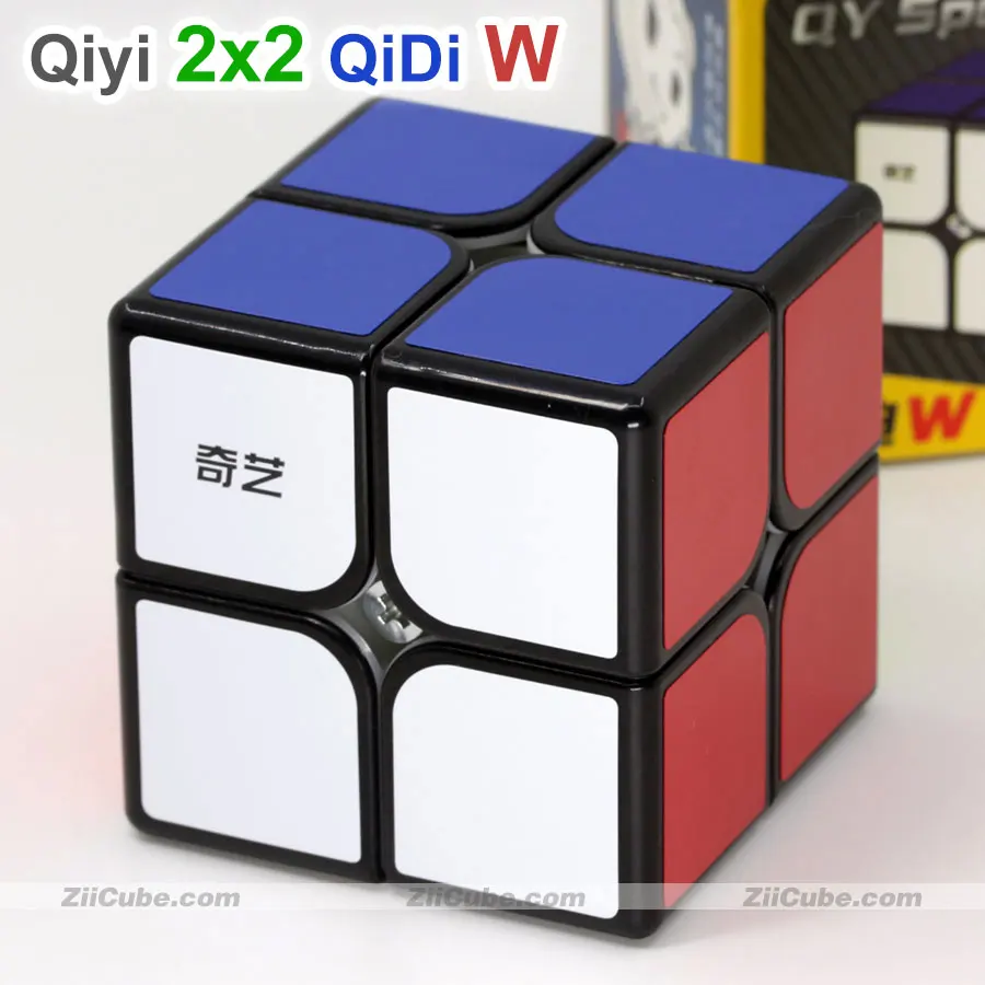 QiYi-rompecabezas de cubos mágicos XMD, 2x2x2, Cubo lógico QiDi S2, 2x2, sin pegatinas Qi Di W, pegatinas negras, juguetes educativos