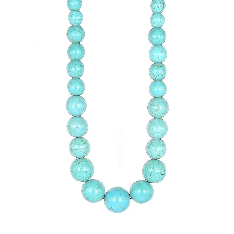 Gypsy Boho Round Turquoises Necklace For Women Collares Statement Jewelry Indian Necklaces Pendants