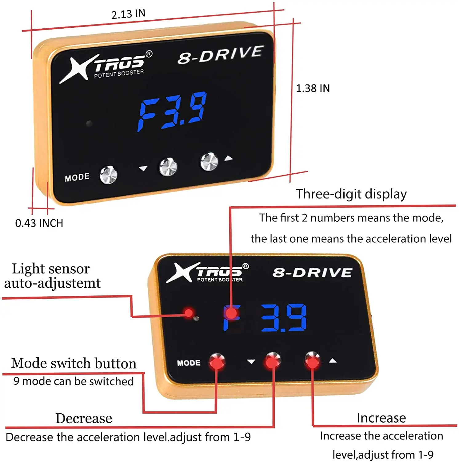 Padal Throttle Response Controller for Audi VW Skoda Porsche Seat Sport Racing Mode Electronic Throttle Accelerator Potent B