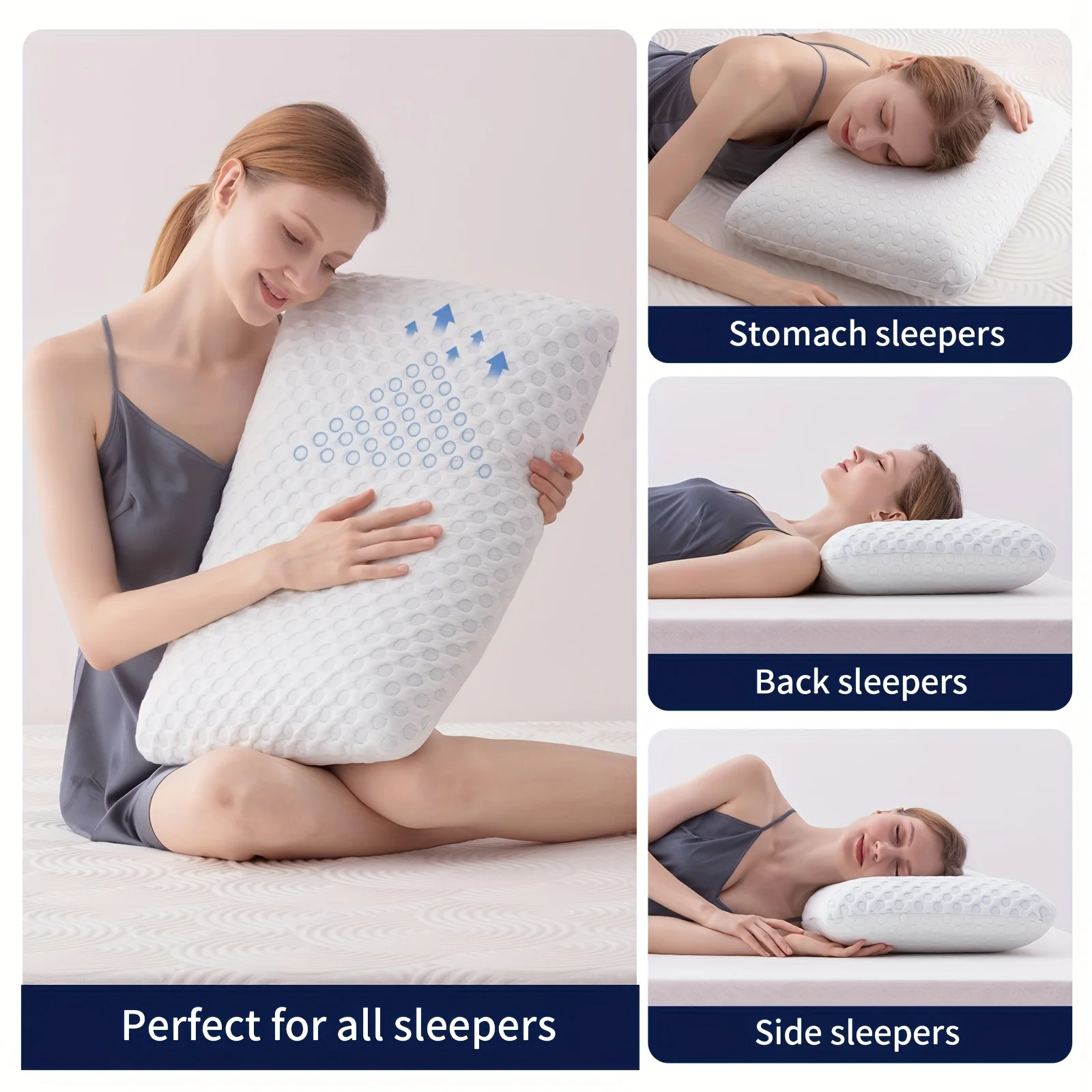 MUUEGM Cervical Pillow For Neck Strain Relief, Memory Foam Neck Pillow For Sleeping, Contour Cooling Pillow For Side Sleeper 5