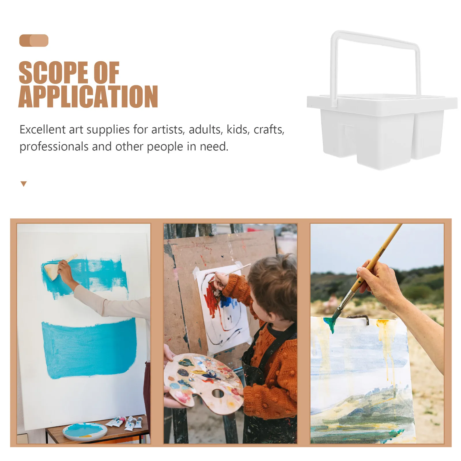 플라스틱 페인트 브러시 세척기 휴대용 브러시 세척통 예술가 학생용 그림 용품 색상 혼합 트레이 페인팅