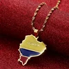 Stainless Steel Ecuador Map With Flag Pendant Necklaces Ecuadorian Jewelry 1