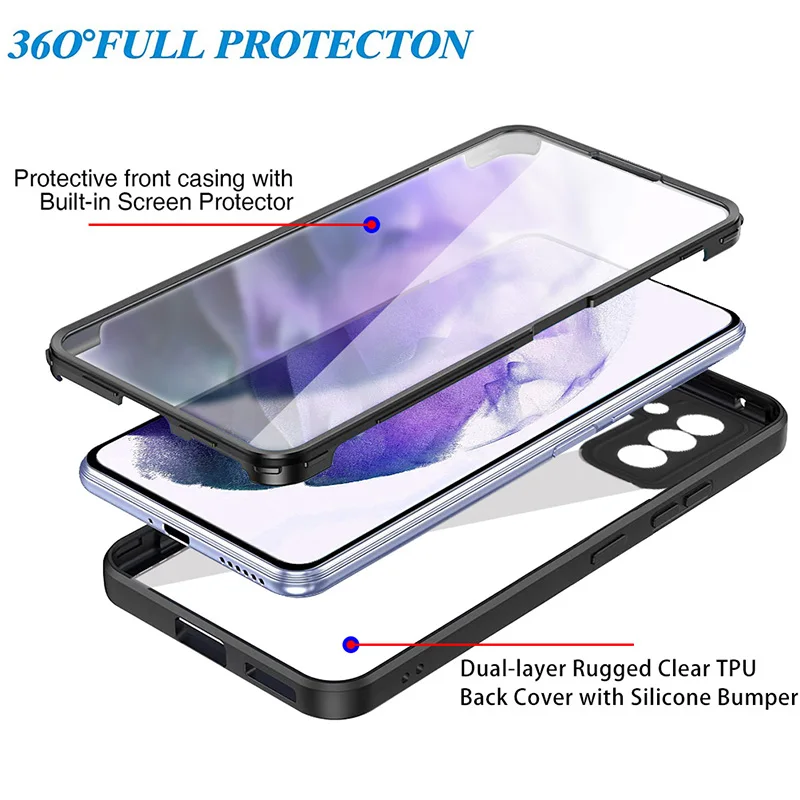 Luxury 360 Full Body Protection Shockproof Soft Silicone Phone Case