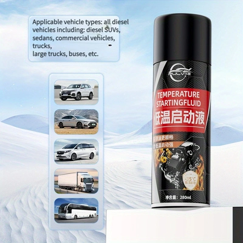 1PCS PULV Car Low Temperature Starting Liquid 280ML Smooth Driving Starting Agent Gasoline Engine Winter Usually Usage